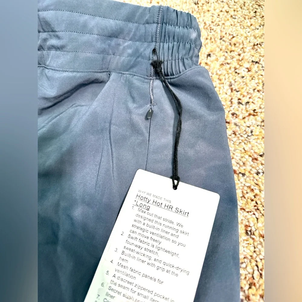 NWT RARE Lululemon Hotty Hot High-Rise Skirt *Long |Diamond Dye Pitch Grey, 4